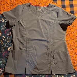 Dickies Extreme Stretch Women's Gray Short Sleeve Scrub Top